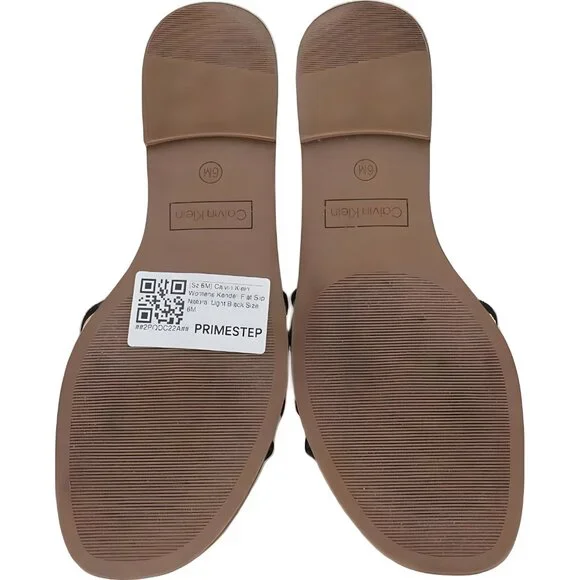 Calvin Klein Kendell Logo Slide Sandals Natural/Black Women US 6M - Picture 6 of 6